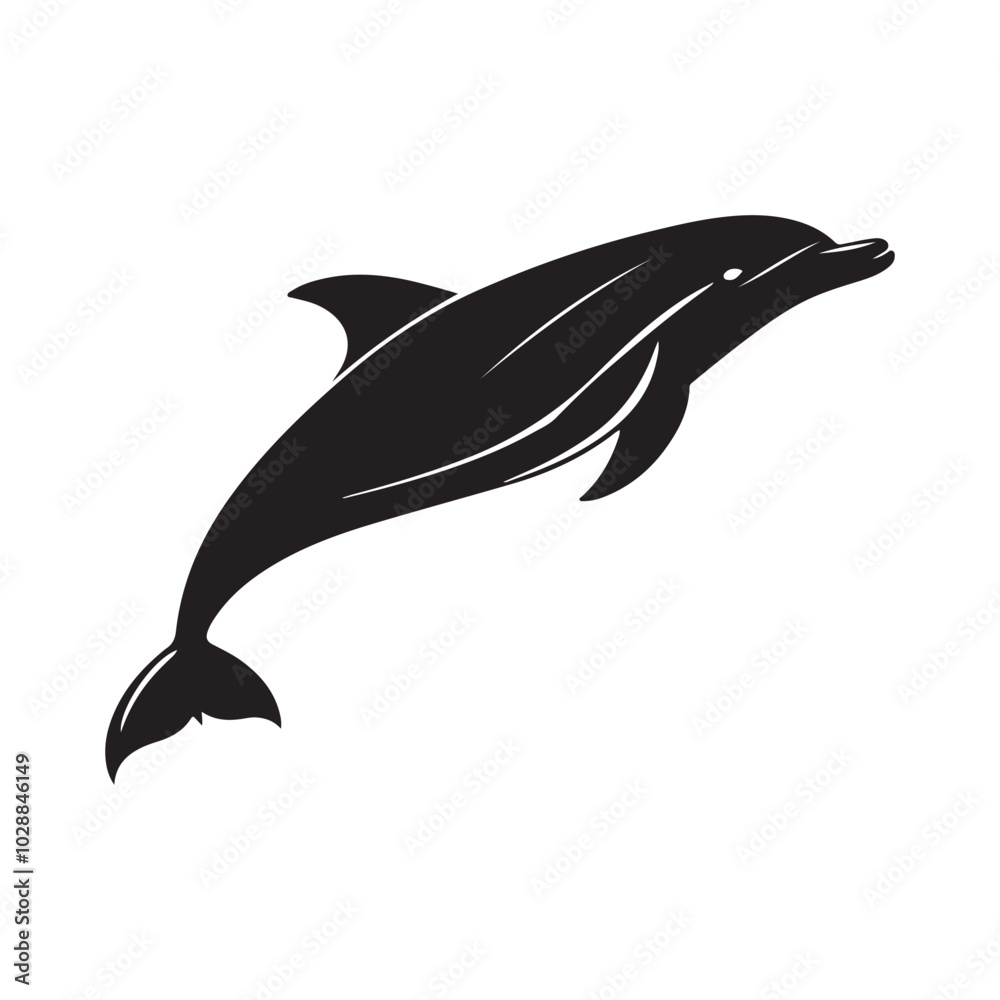 Dolphin jump out silhouette vector illustration. Dolphin jump out silhouette vector illustration.