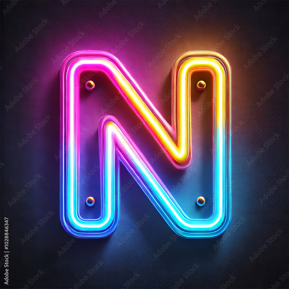 neon sign letters N neon sign letters N