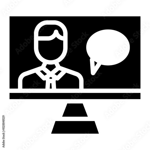 Live Interview icon vector image. Can be used for Live Streaming.