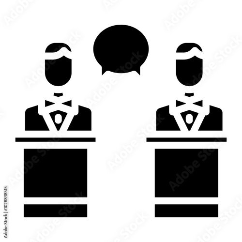 Debate icon vector image. Can be used for Politics.