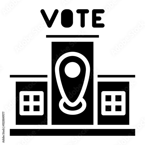Polling Place icon vector image. Can be used for Politics.