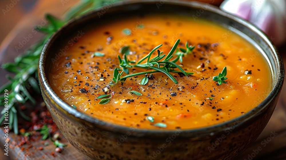 Creamy Pumpkin Soup with Fresh Herbs - Delicious Fall Recipe Creamy Pumpkin Soup with Fresh Herbs - Delicious Fall Recipe