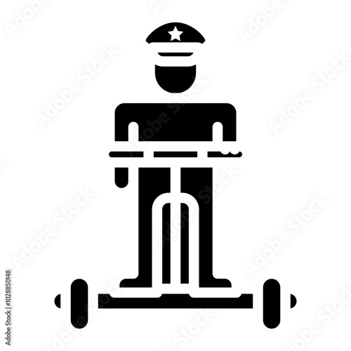 Police Officer On Self Balancing Transporter icon vector image. Can be used for Personal Transportation.