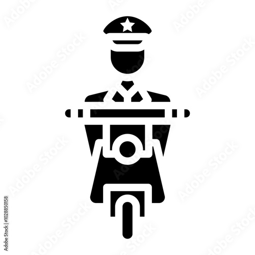 Police Officer On Scooter icon vector image. Can be used for Personal Transportation.