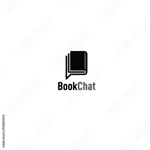 Book chat logo icon flat vector design