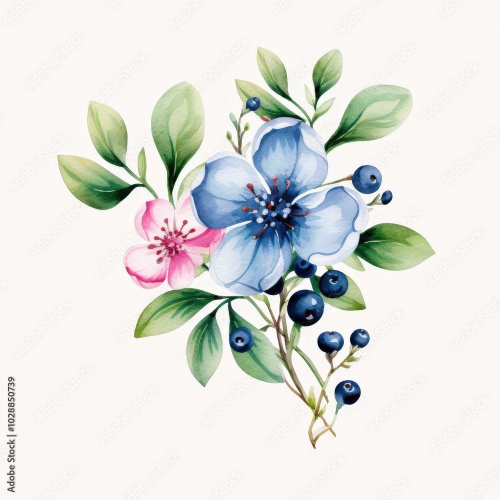 Beautiful Floral Arrangement with Blue and Pink Blossoms Beautiful Floral Arrangement with Blue and Pink Blossoms