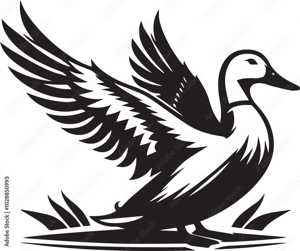 Mallard duck silhouette vector Mallard duck silhouette vector