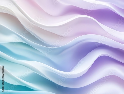 soft pastel waves in a gradient of colors, creating a serene abstract background perfect for app or product designs, evoking calmness and creativity