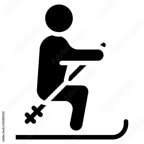 Skiing icon vector image. Can be used for Sport Equipment.