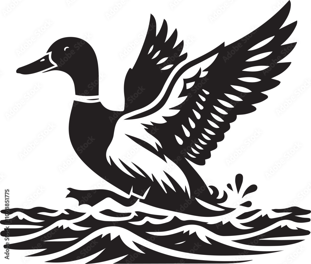 Obraz premium Mallard duck silhouette vector