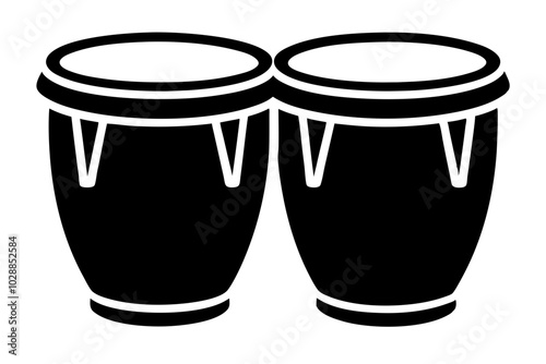 Bongos vector silhouette | vector silhouette illustration on white background