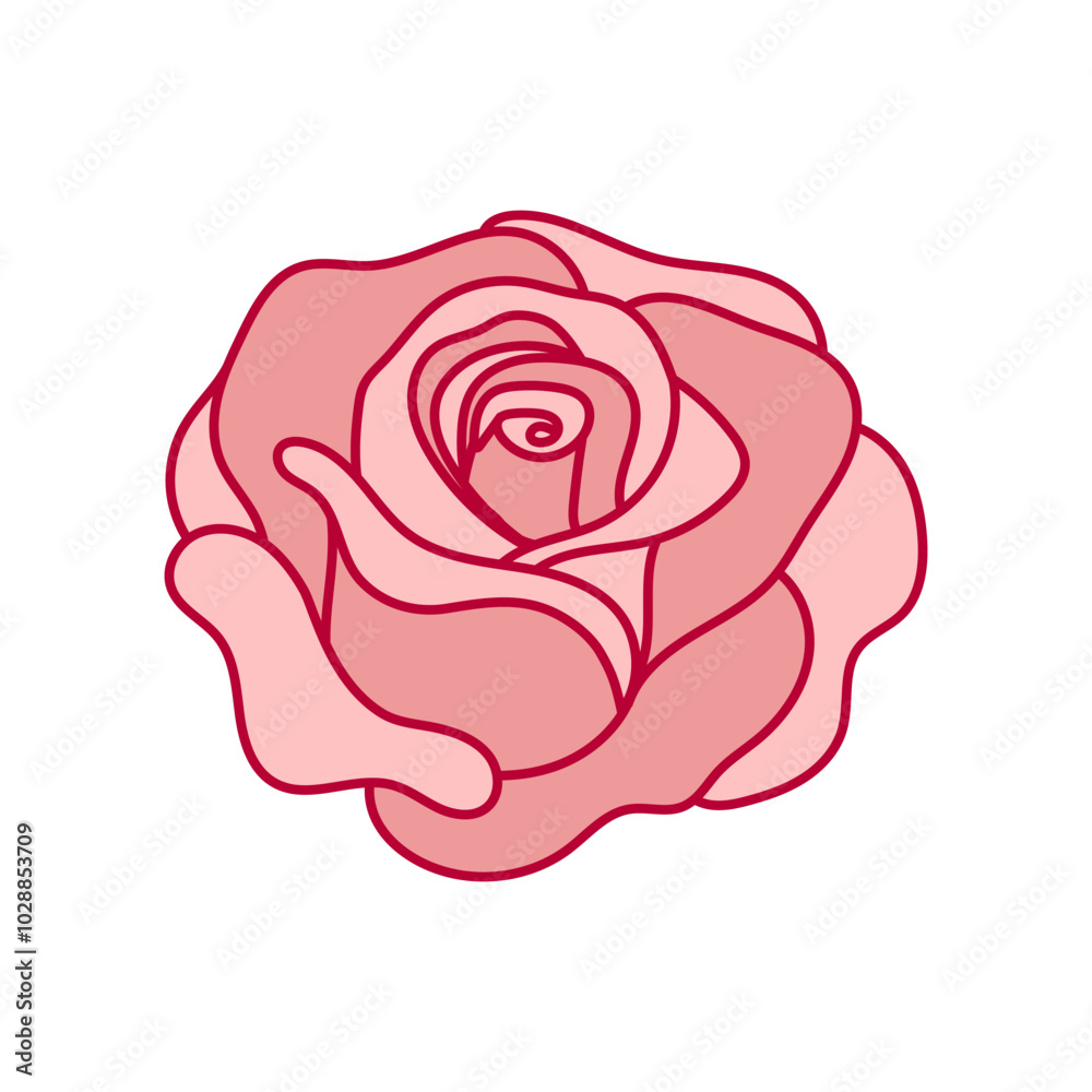 Rose blossom, leaves and buds. Beautiful flower on transparent background. Vector modern illustration Rose blossom, leaves and buds. Beautiful flower on transparent background. Vector modern illustration