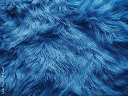 textured close-up of blue fur, showcasing the soft and shaggy fibers from a top-down perspective, emphasizing the rich color and tactile quality for a cozy feel