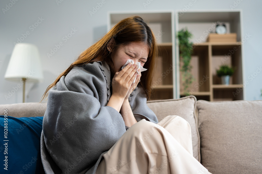 Woman feeling sick, health care concept Woman feeling sick, health care concept