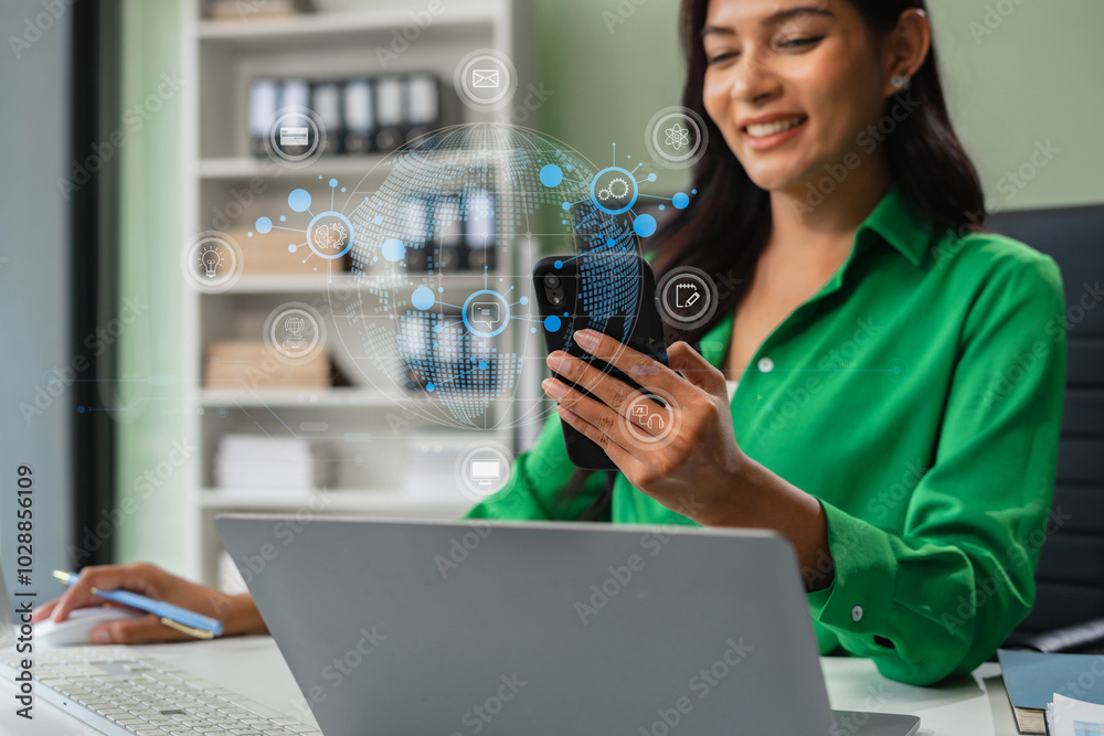 Learning online working concept. Businesswoman working on tablet and laptop computer, searching working in office. Learning online working concept. Businesswoman working on tablet and laptop computer, searching working in office.