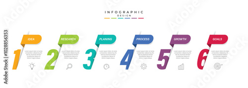 Business vector infographic design template with icons and 6 options or steps. Can be used for process diagram, presentations, workflow layout, banner, flow chart, info graph