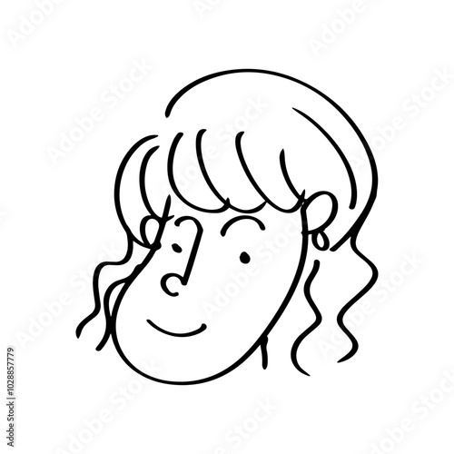 head of lady illustration