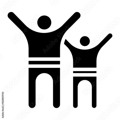 Group Exercises icon vector image. Can be used for Elderly Care.