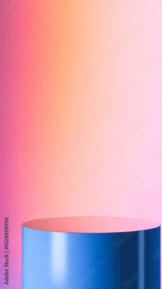 single blue cylinder against a gradient background single blue cylinder against a gradient background