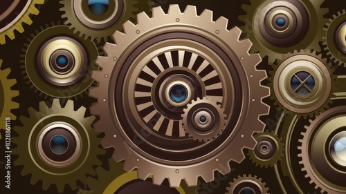 Wallpaper Mural Bronze gear on black background, concept of creativity and innovation. Torontodigital.ca