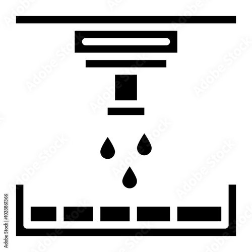 Binder Jetting icon vector image. Can be used for Additive Maufacturing.