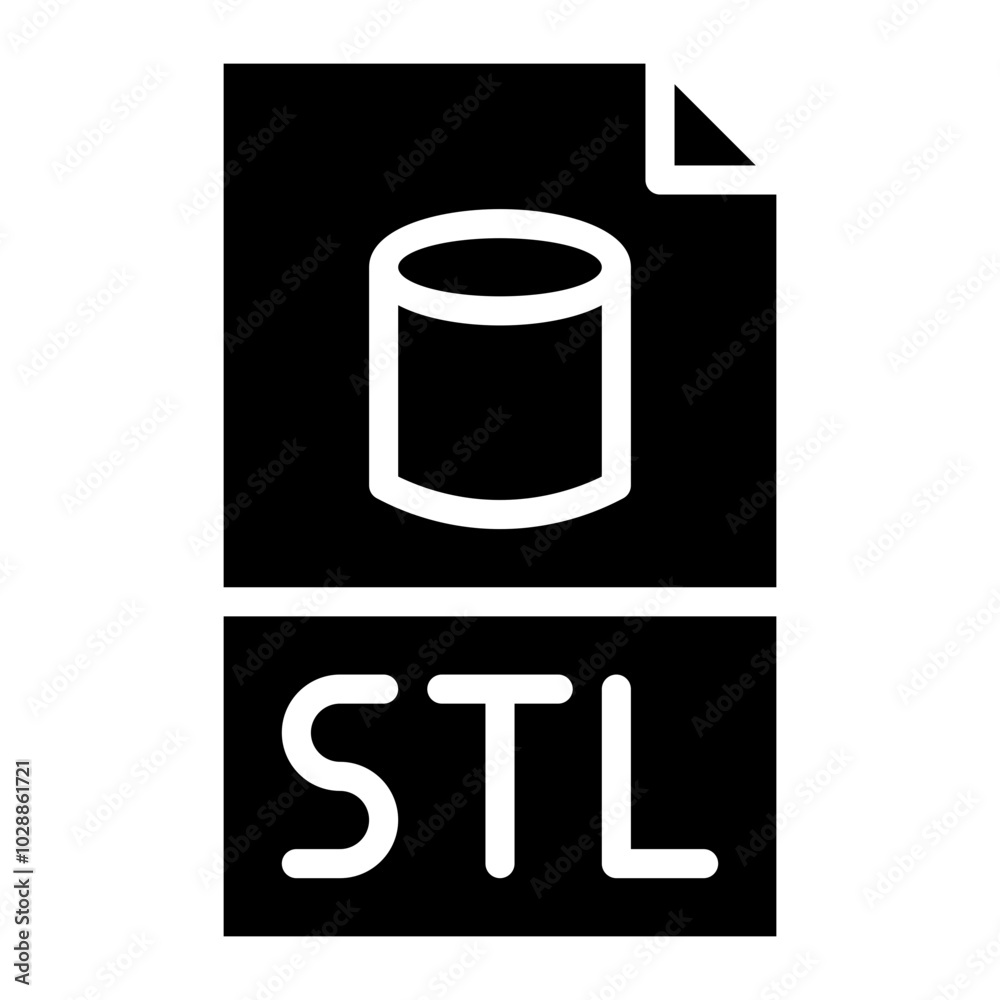 STL File icon vector image. Can be used for Additive Maufacturing. STL File icon vector image. Can be used for Additive Maufacturing.