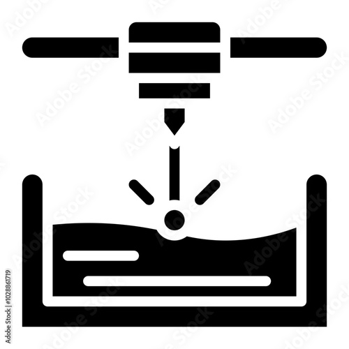 Stereolithography icon vector image. Can be used for Additive Maufacturing.