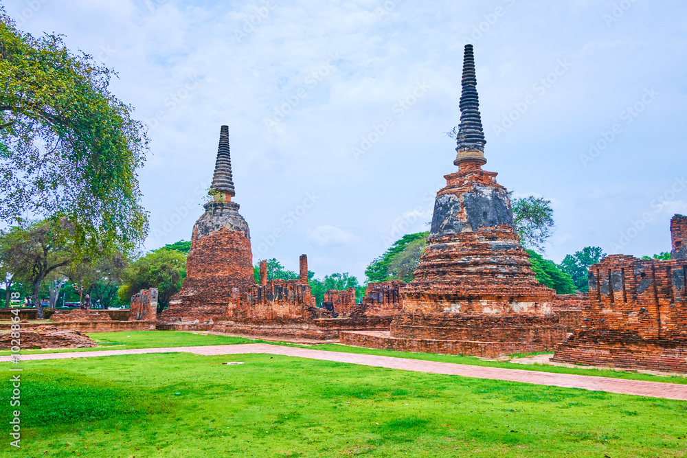 Fototapeta premium Wat Phra Si Sanphet archaeological site, Ayutthaya, Thailand
