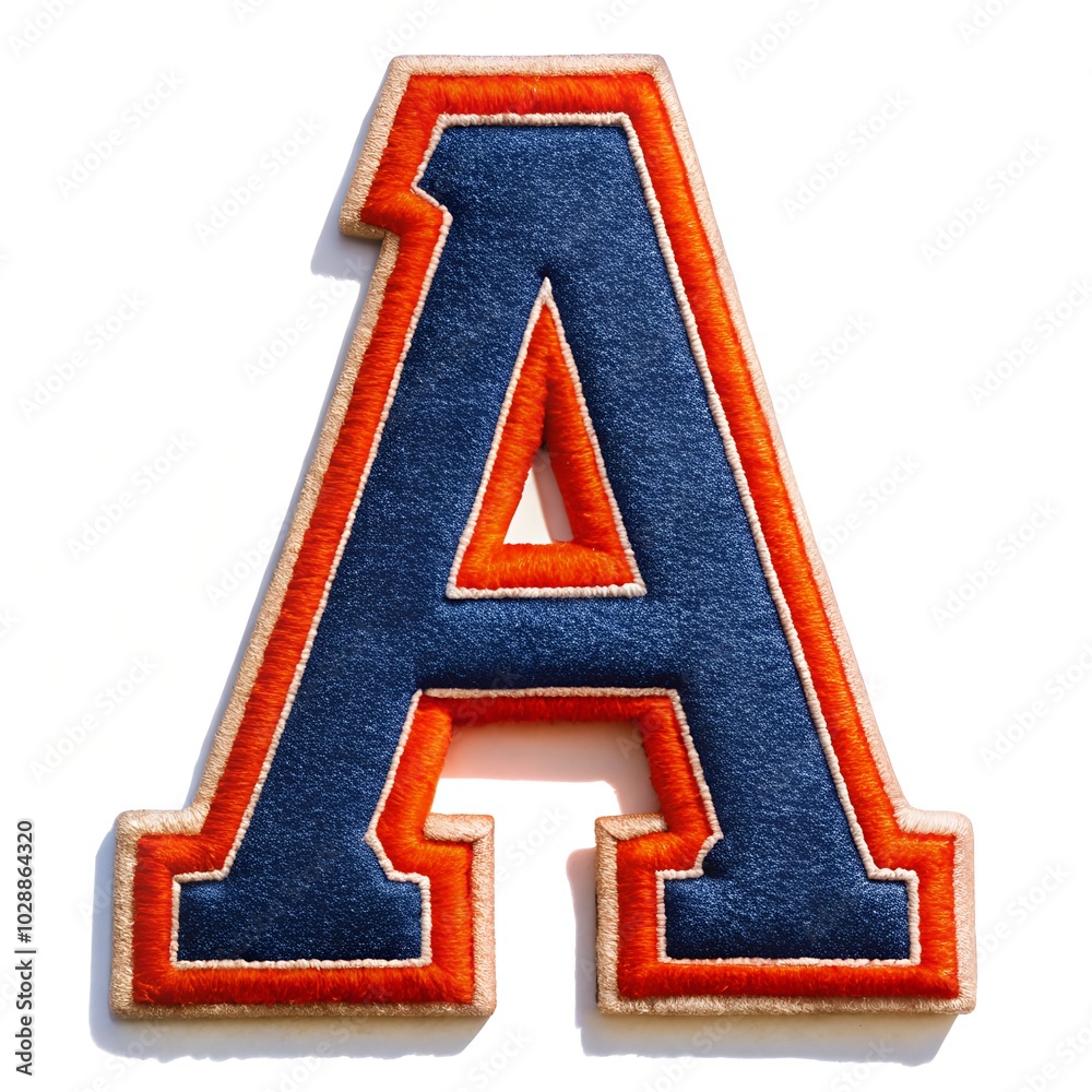 Fototapeta premium letter A for varsity jacket embroidery isolated