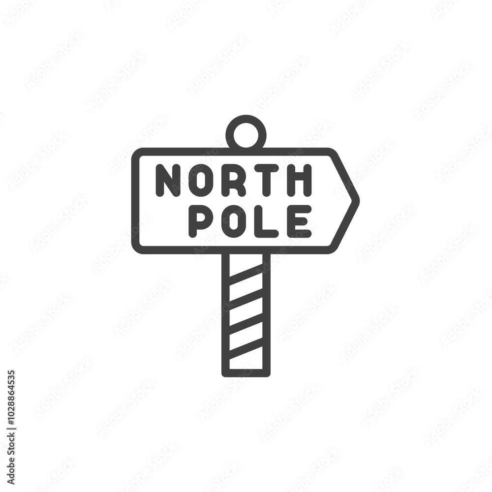 North Pole Sign line icon