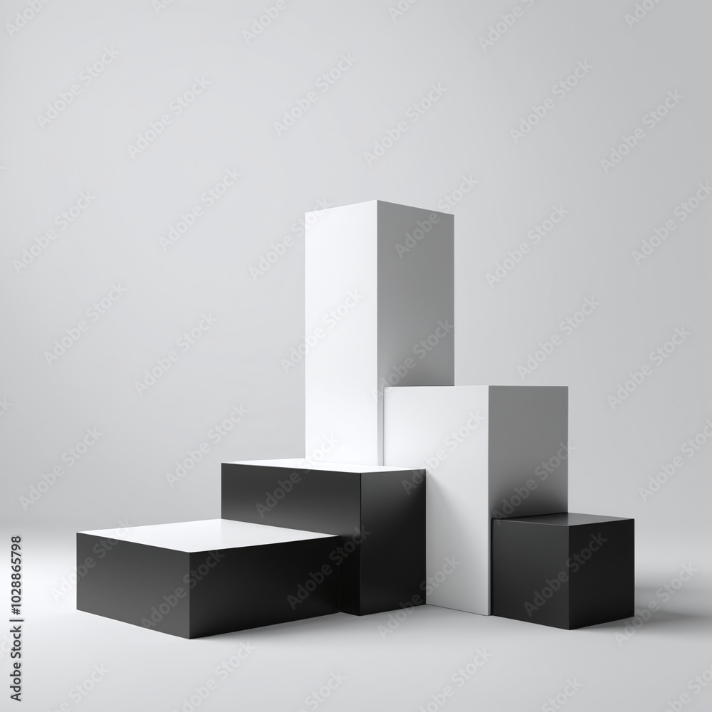 3D number one symbol in a white background, featuring cubes and blocks to represent success and growth in business design 3D number one symbol in a white background, featuring cubes and blocks to represent success and growth in business design