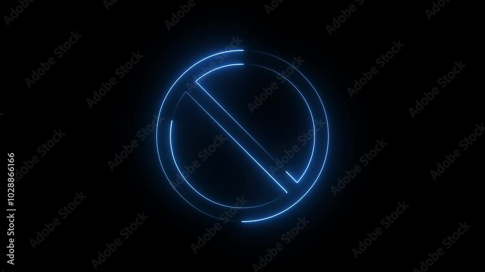 Warning danger icon animation with neon shine . Warning danger icon animation with neon shine .