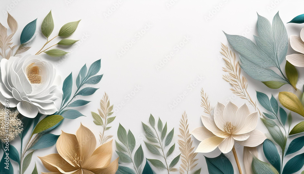 Botanical Flowers frame Botanical Flowers frame