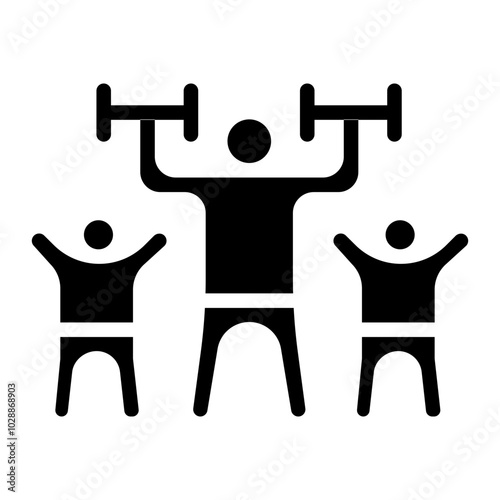 Group Workout icon vector image. Can be used for Fitness.