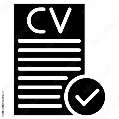 Resume icon vector image. Can be used for Hiring Process.