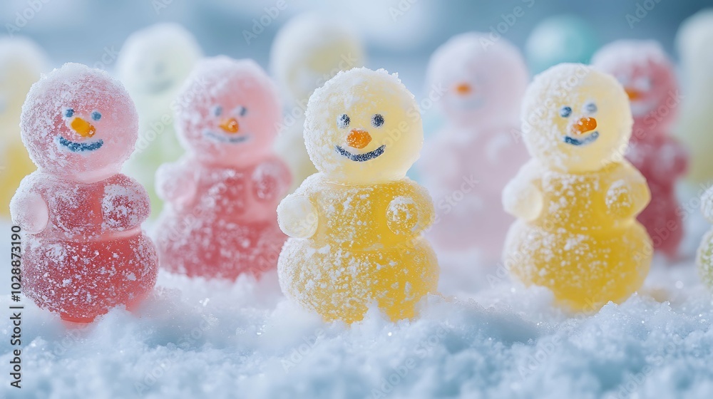 collection of cute snowman gummy.