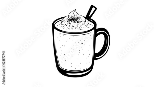 Pitcher of eggnog with nutmeg sprinkled on top, vector illustration art