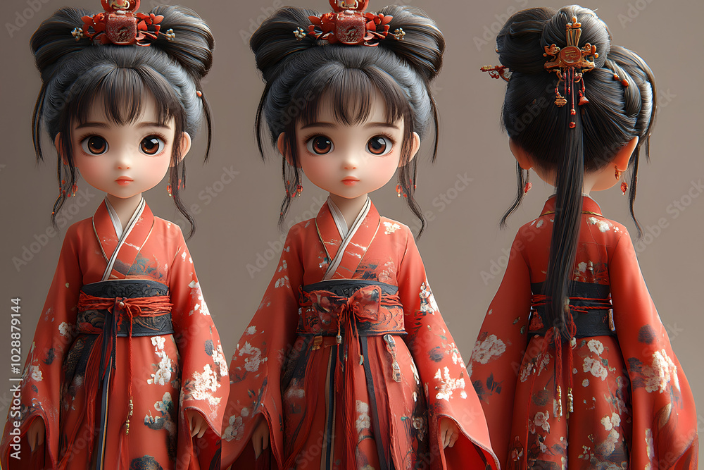 A Cute Little Girl Wearing Chinese Hanfu with Hair in a Traditional Style, Radiating Innocence and Charm, Set Against a Soft and Dreamy Background.
A Cute Little Girl Wearing Chinese Hanfu with Hair in a Traditional Style, Radiating Innocence and Charm, Set Against a Soft and Dreamy Background.