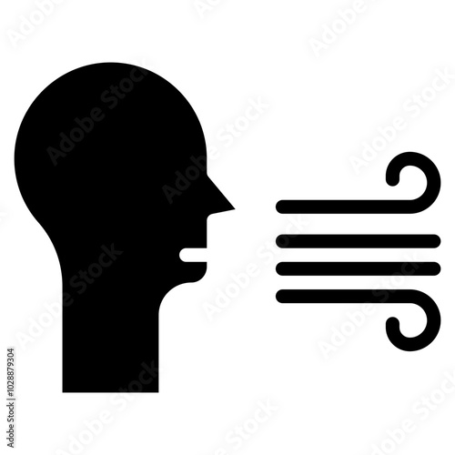Smoke Inhalation icon vector image. Can be used for Smoking.