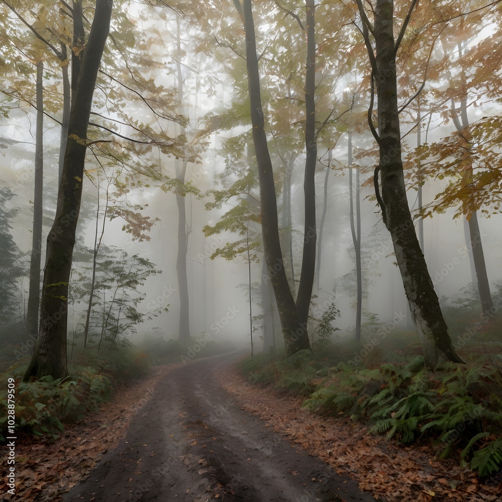 Naklejka premium morning in the forest