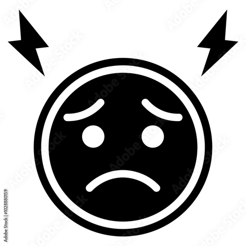 Anxious icon vector image. Can be used for Human Emotions.