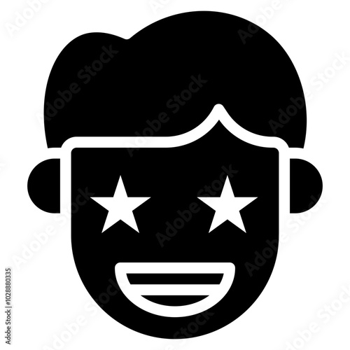 Excited icon vector image. Can be used for Human Emotions.