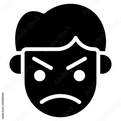 Grumpy icon vector image. Can be used for Human Emotions.