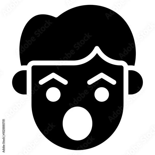 Surprised icon vector image. Can be used for Human Emotions.