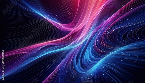 Futuristic glowing wave with gradient lines