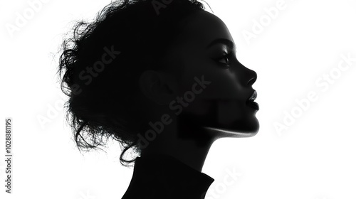 Minimalist Black and White Portrait Silhouette for Profile Picture