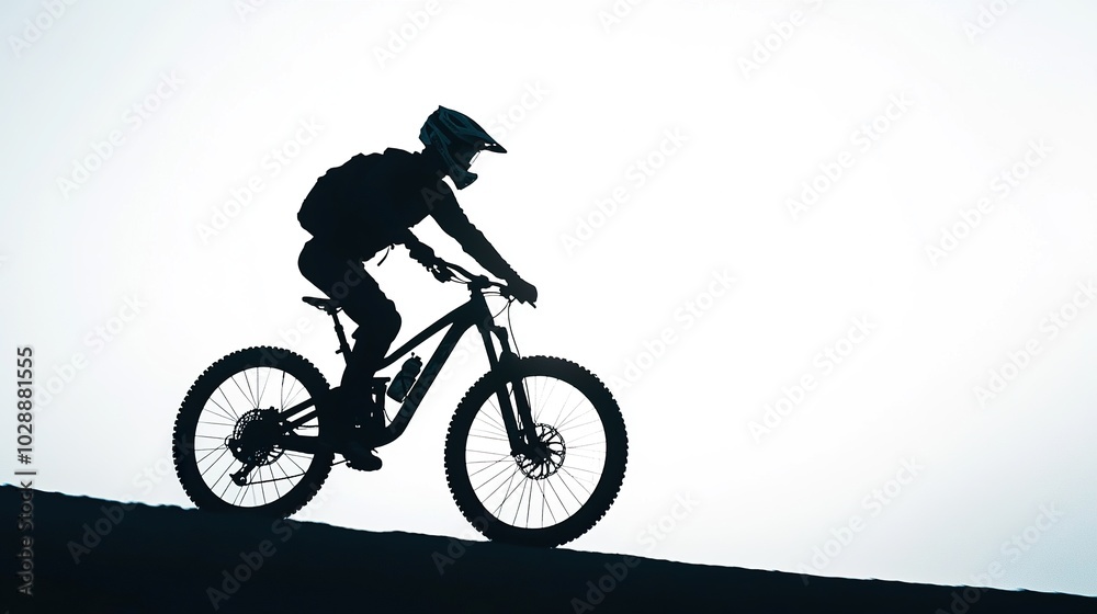 Minimalist Mountain Biker Silhouette for Design Projects Minimalist Mountain Biker Silhouette for Design Projects
