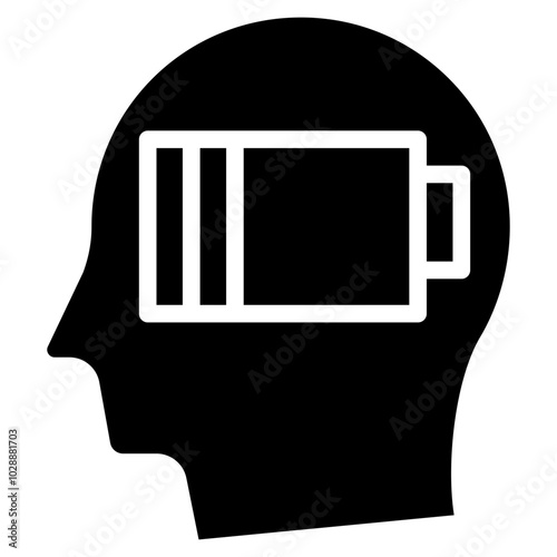 Drained Brain icon vector image. Can be used for Burnout.