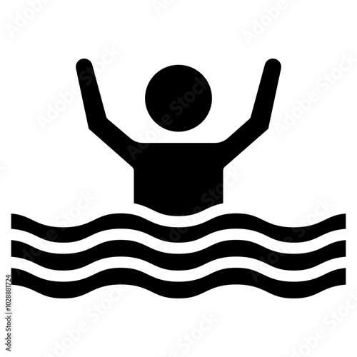 Drowning icon vector image. Can be used for Burnout.