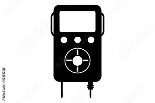 Digital handheld multimeter vector | vector silhouette illustration on white background